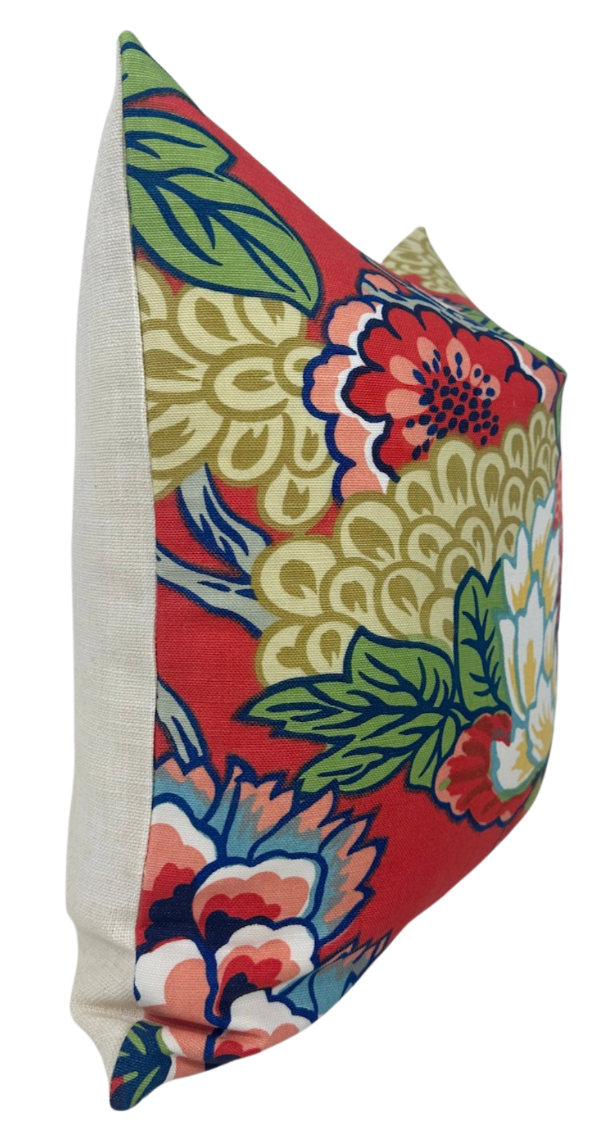 Honshu Pillow in Coral and Green