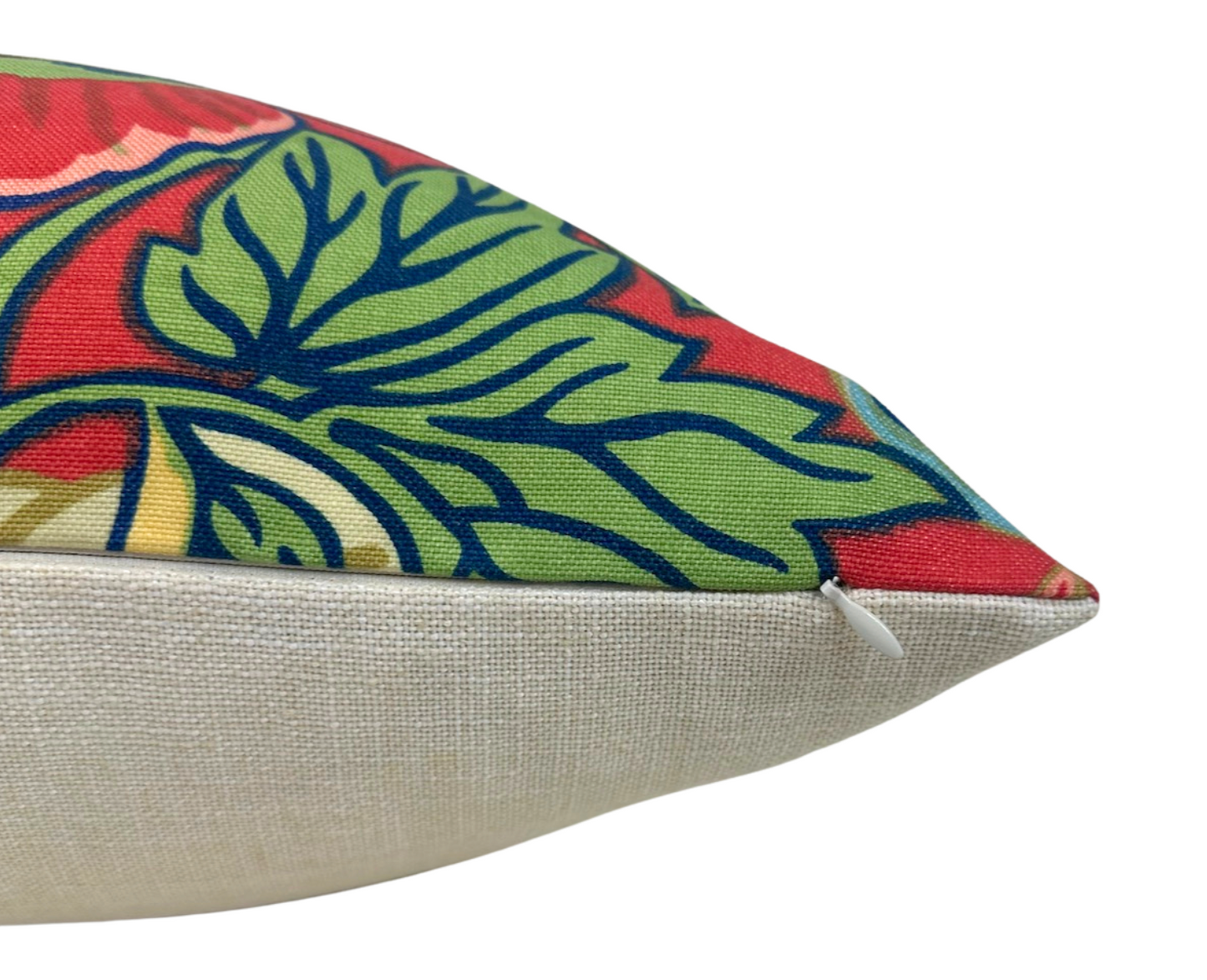 Honshu Pillow in Coral and Green