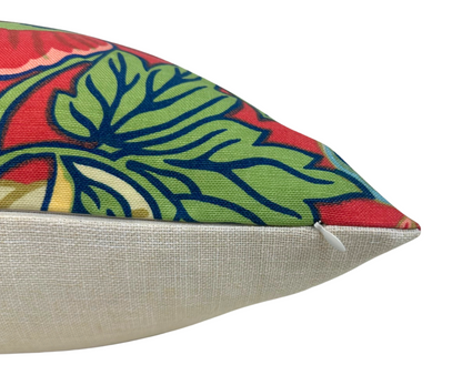 Honshu Pillow in Coral and Green