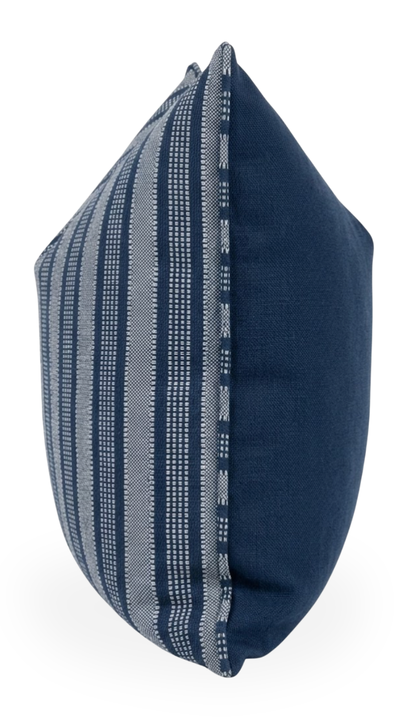 Amida Pillow in White on Indigo