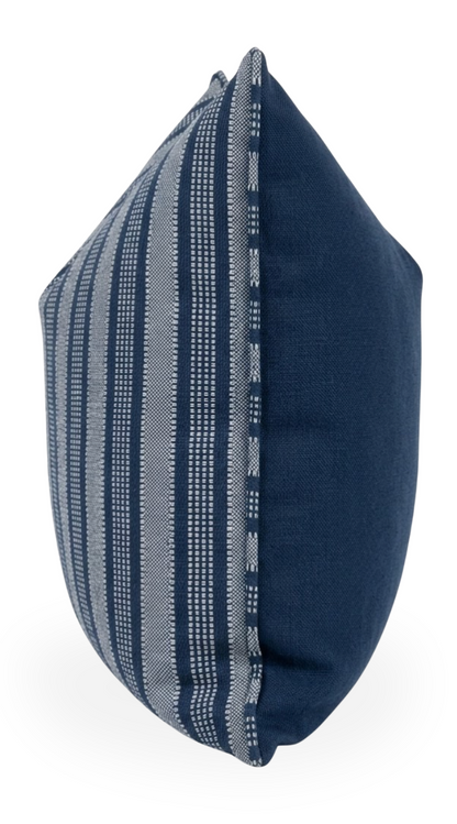 Amida Pillow in White on Indigo