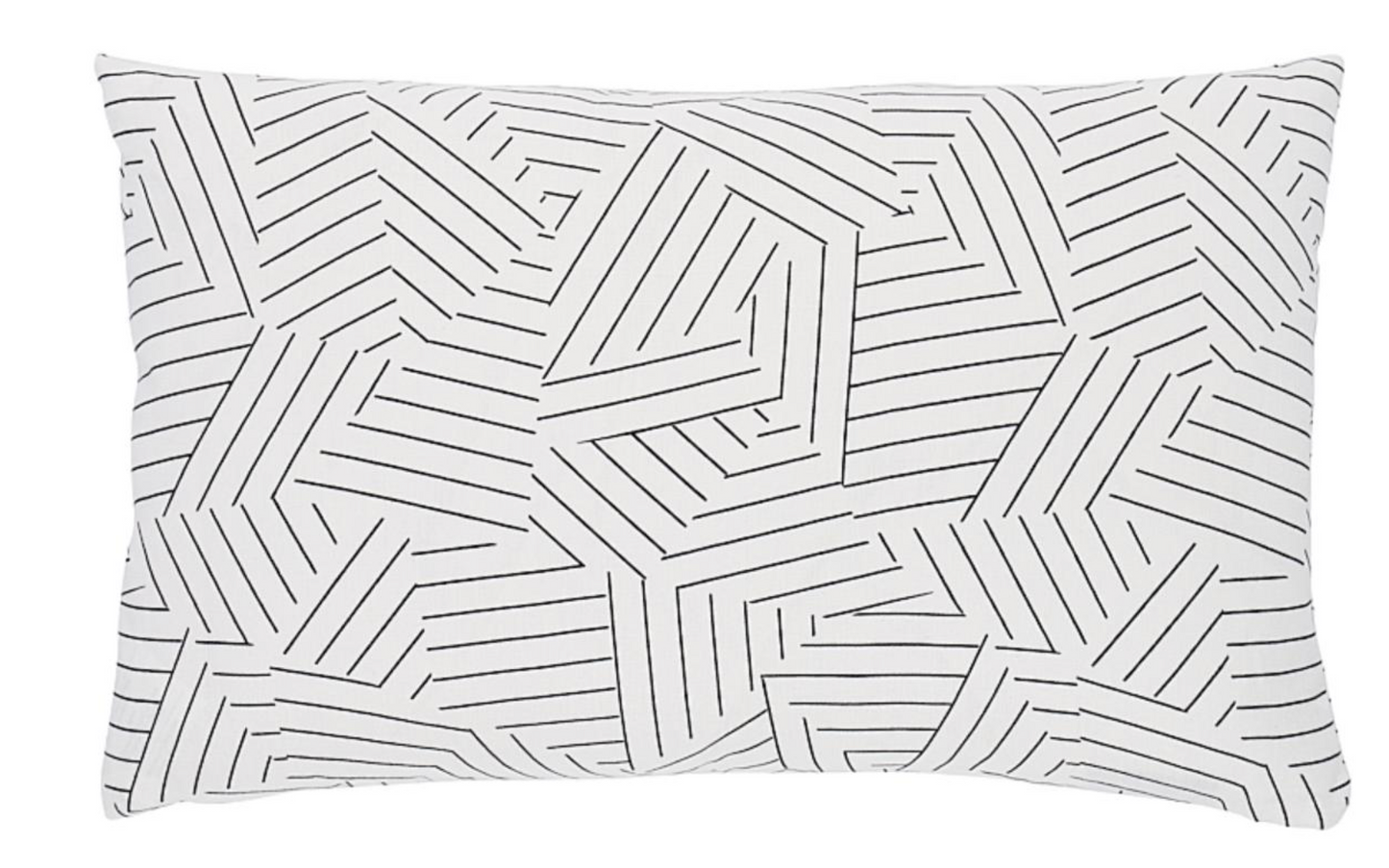 Deconstructed Stripe Pillow in Black, Linen Pillows