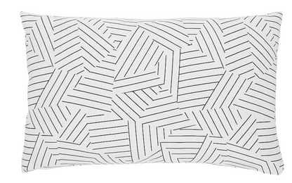 Deconstructed Stripe Pillow in Black, Linen Pillows