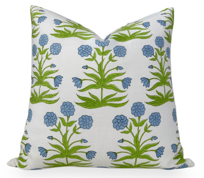 Mughal Pillow in Sky Blue and Pistachio