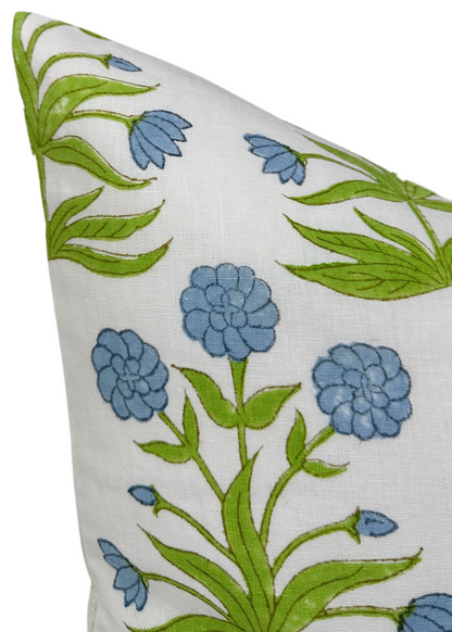 Mughal Pillow in Sky Blue and Pistachio