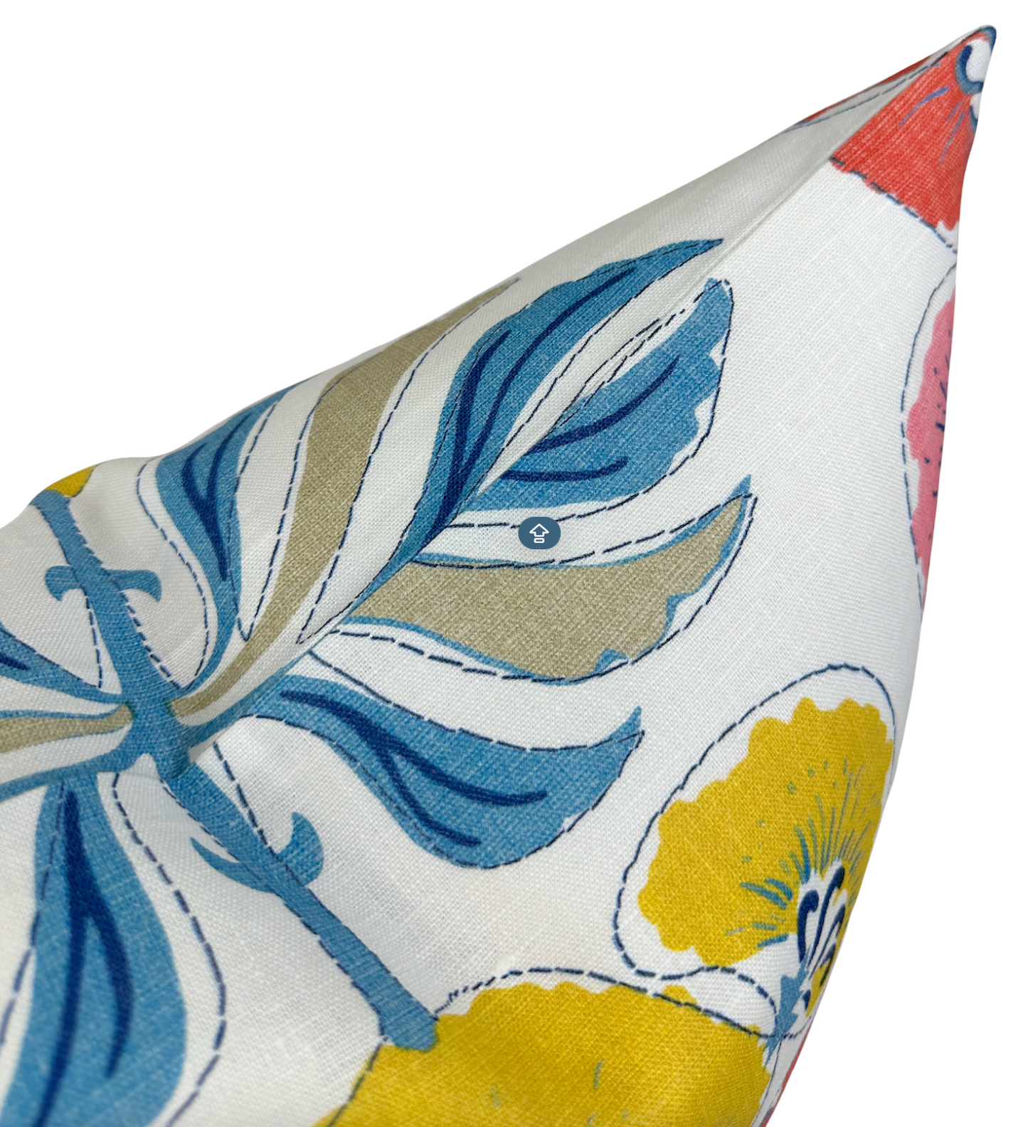 Tybee Tree Pillow in Coral + Yellow