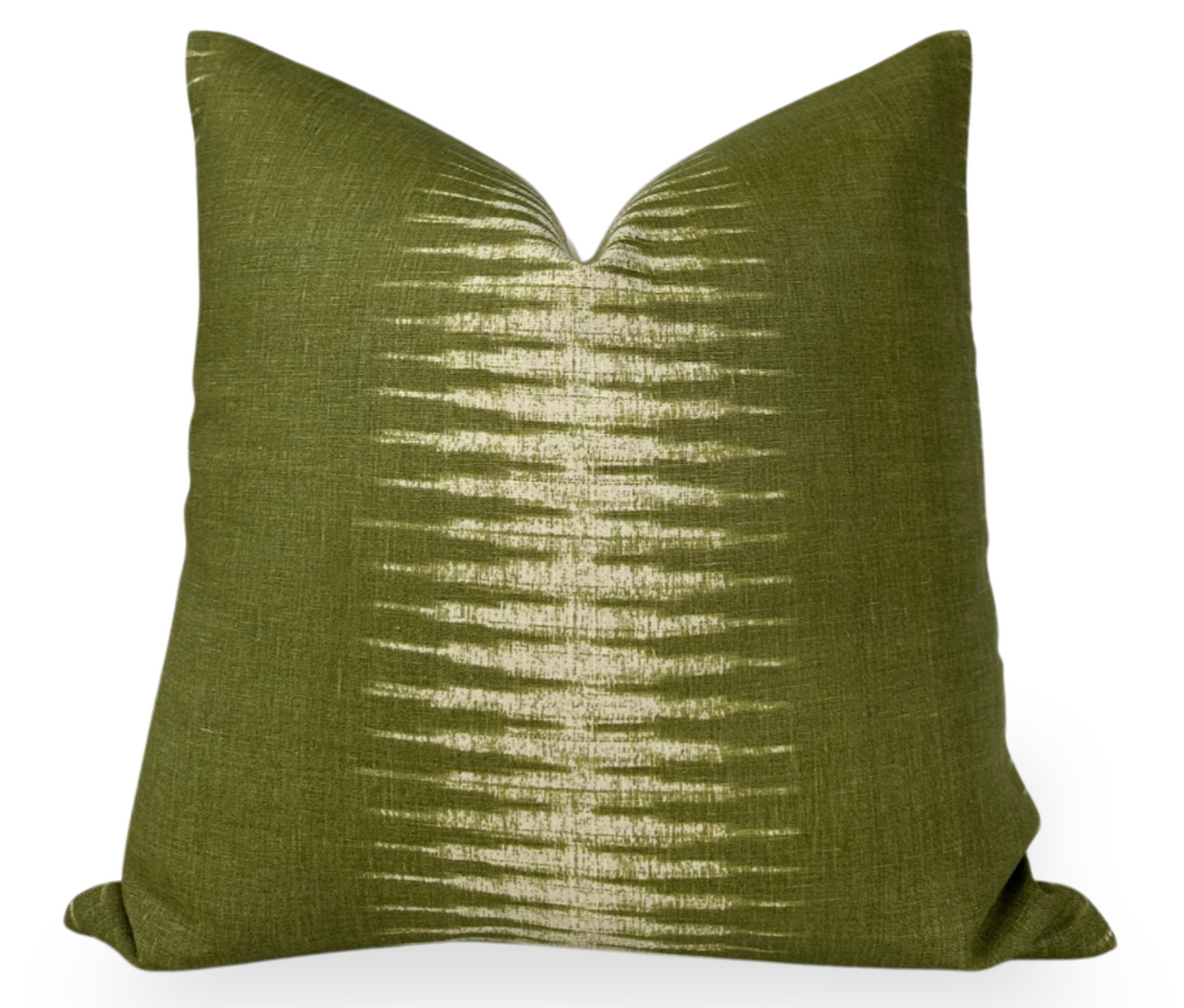 Ikat Pillow in Olive Green