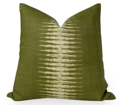 Ikat Pillow in Olive Green