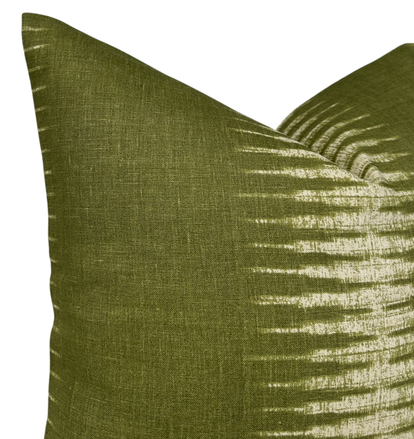 Ikat Pillow in Olive Green
