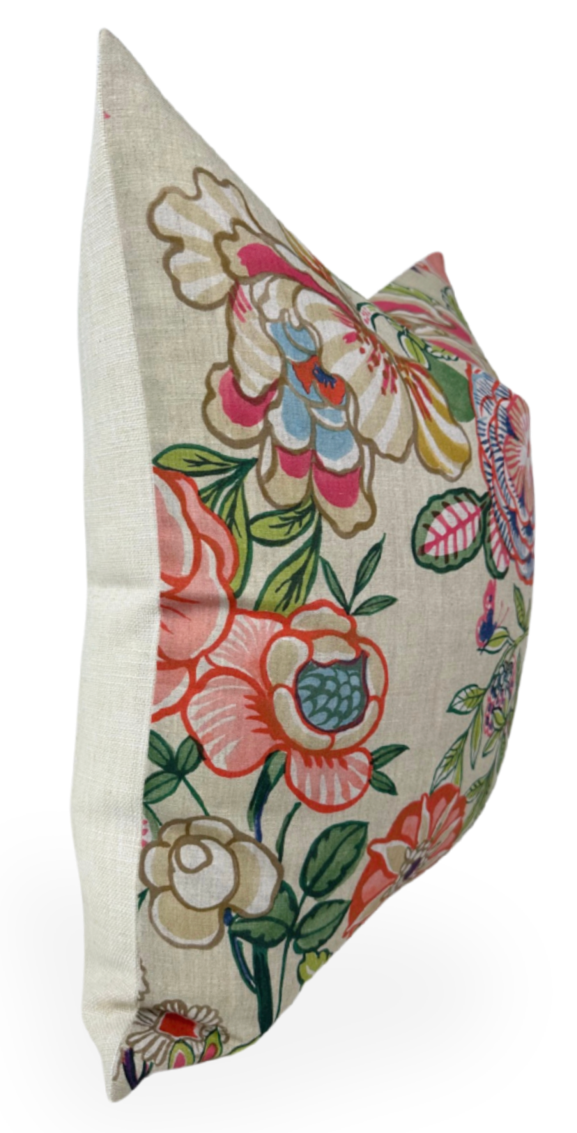 Peony Garden Floral Pillow in Beige