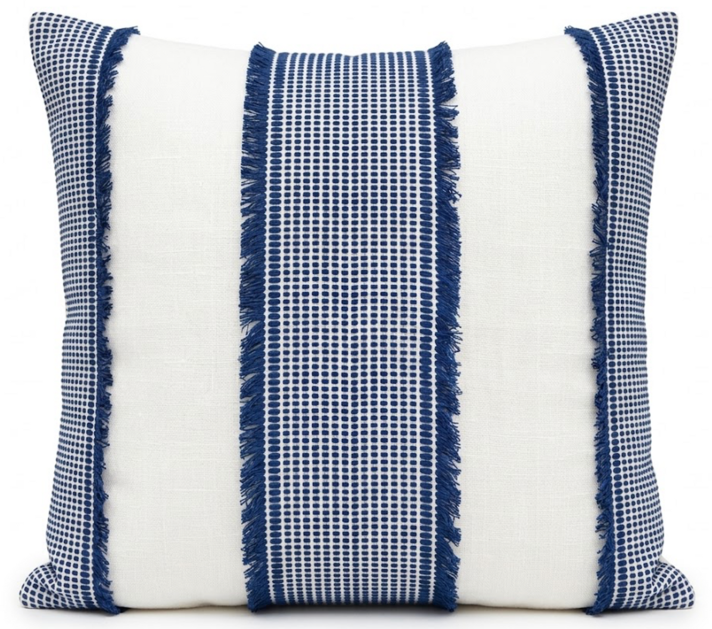 Tulum Casement Embroidered Pillow in Blue