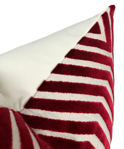 Vanderbilt Velvet Pillow in Garnet Red