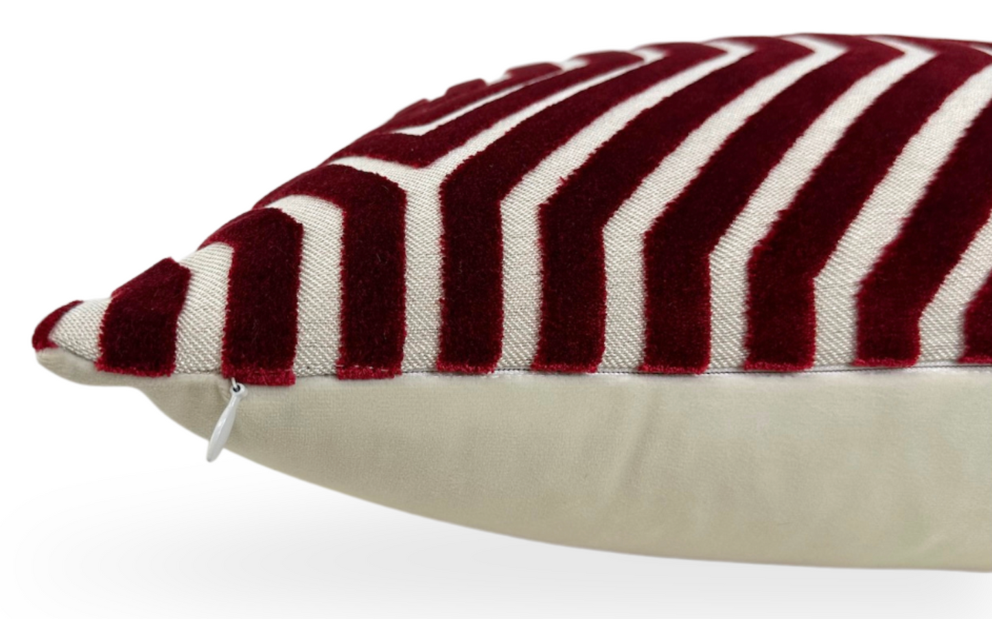 Vanderbilt Velvet Pillow in Garnet Red
