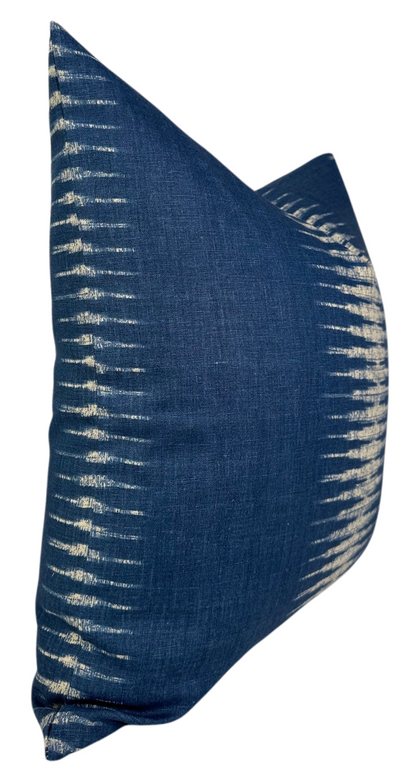 Ikat Pillow in Indigo Blue
