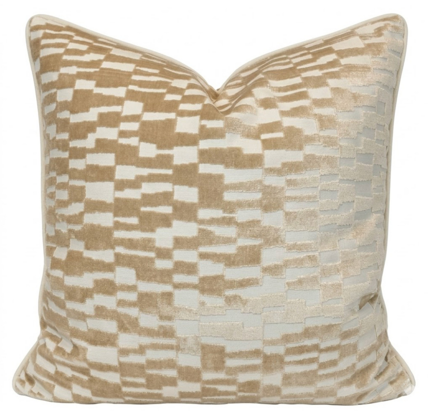 Mod Velvet Pillow in Tan Brown