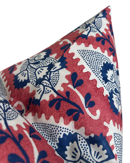 Cornwall Floral Pillow in Red