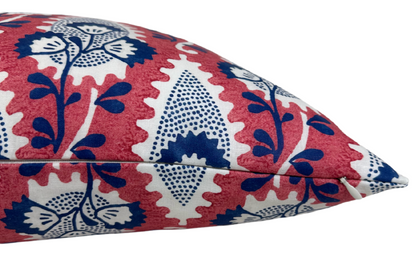 Cornwall Floral Pillow in Red