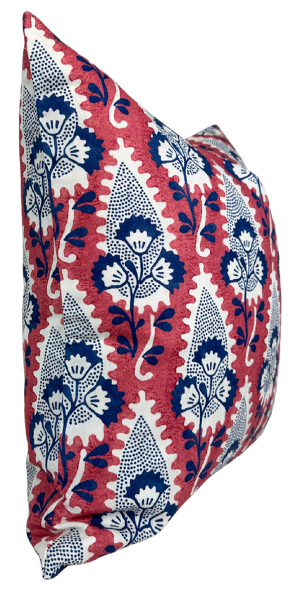 Cornwall Floral Pillow in Red