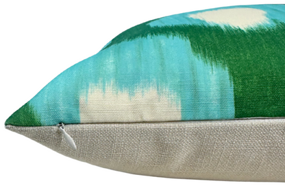Bukhara Outdoor Pillow in Green/Blue, Indoor Outdoor Pillows