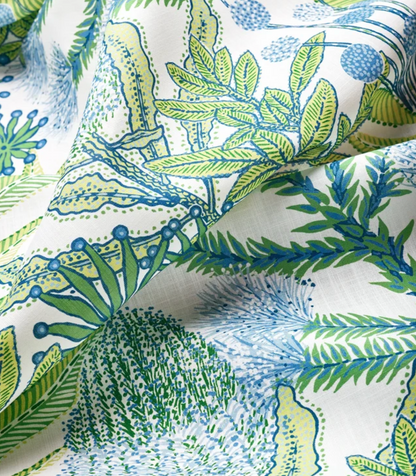 Protea Performance Pillow in Blue + Green