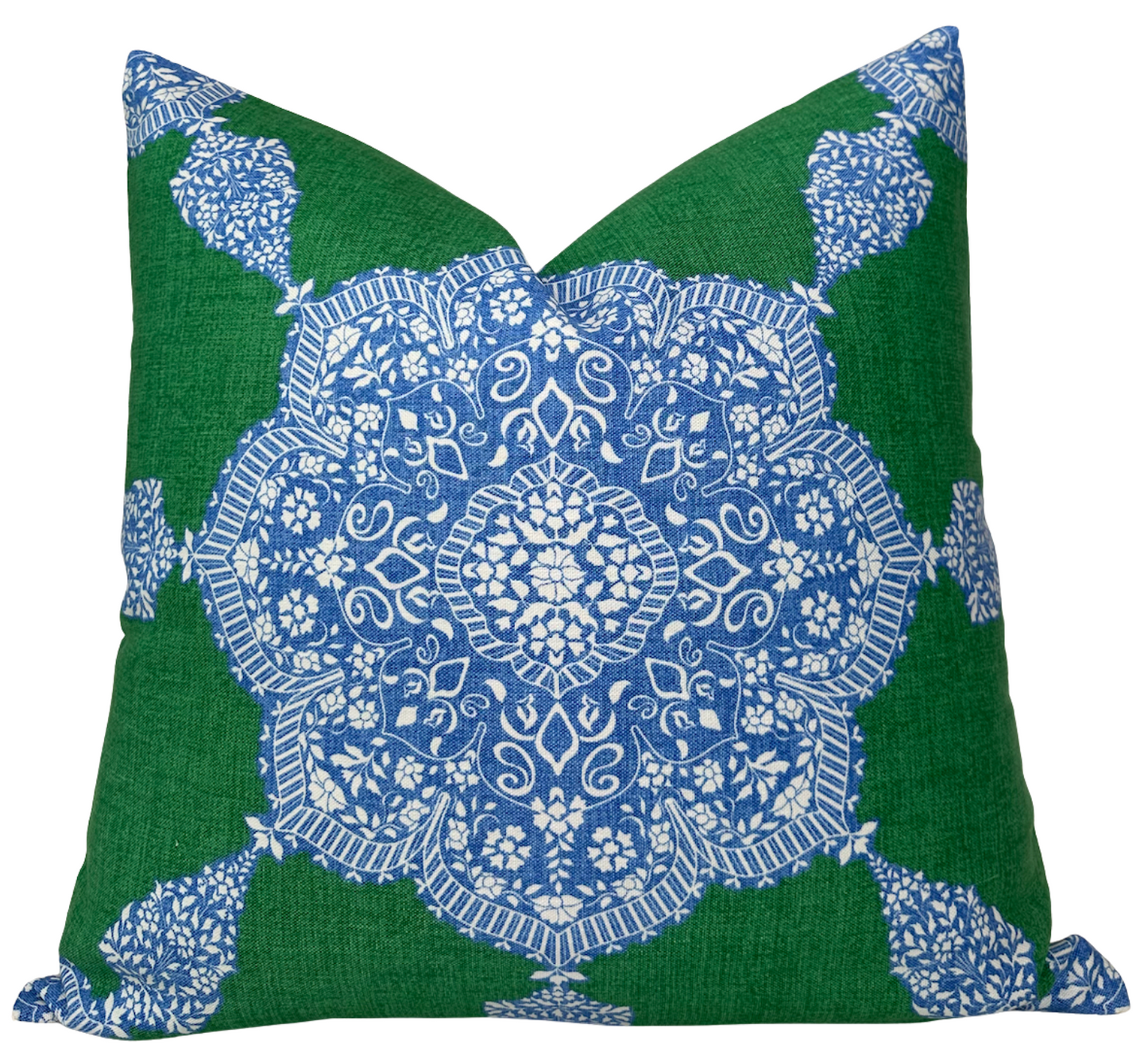 Medallion Pillow in Blue and Green