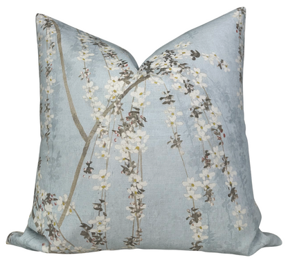 Weeping Blossom Pillow in Blue