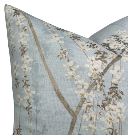 Weeping Blossom Pillow in Blue