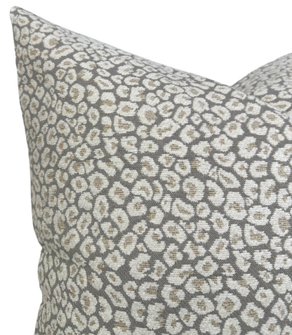 Spotted Chenille Pillow in Ivory Natural