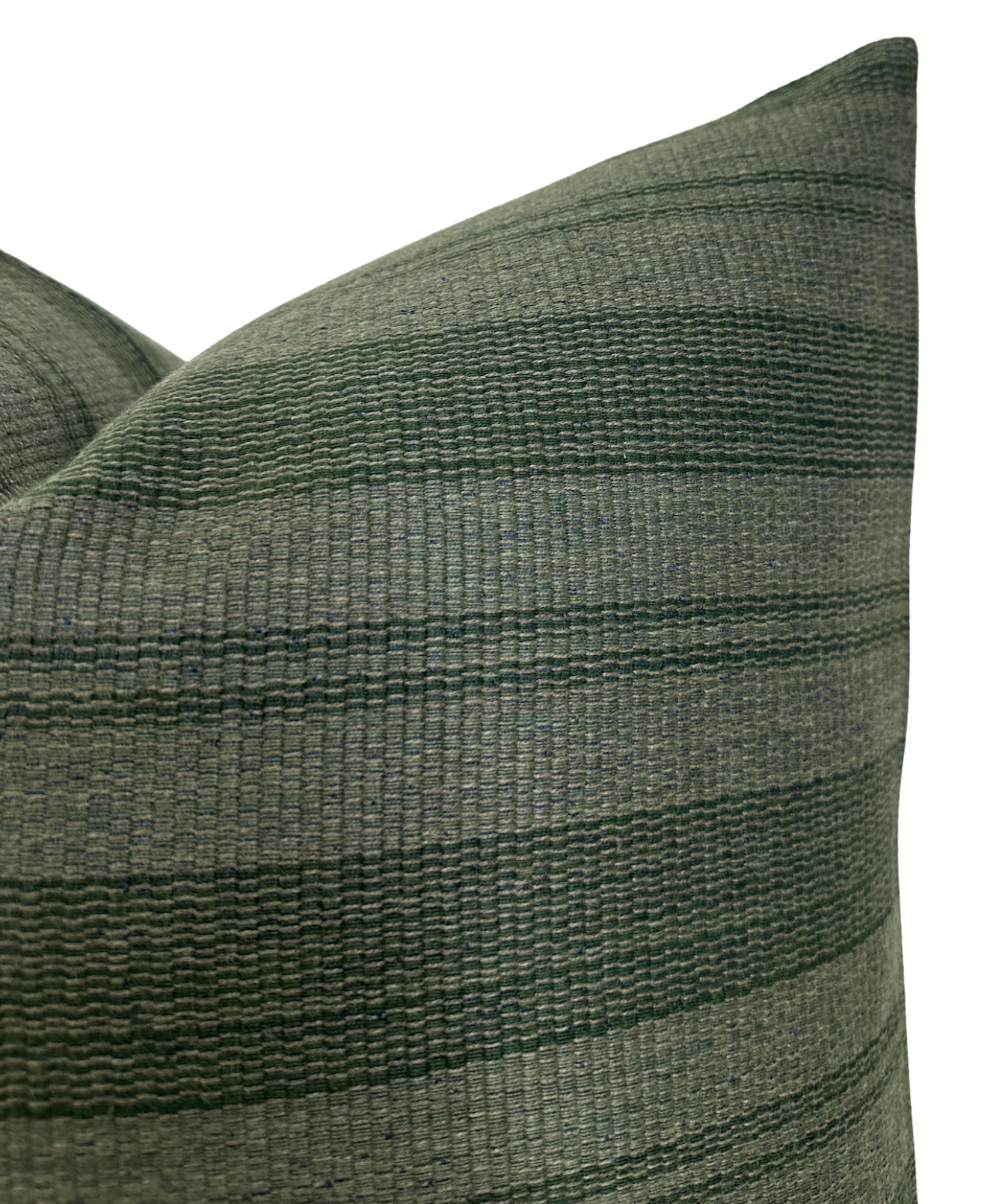 Striped Woven Pillow in Forest Green