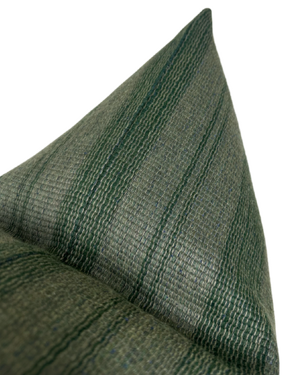 Striped Woven Pillow in Forest Green