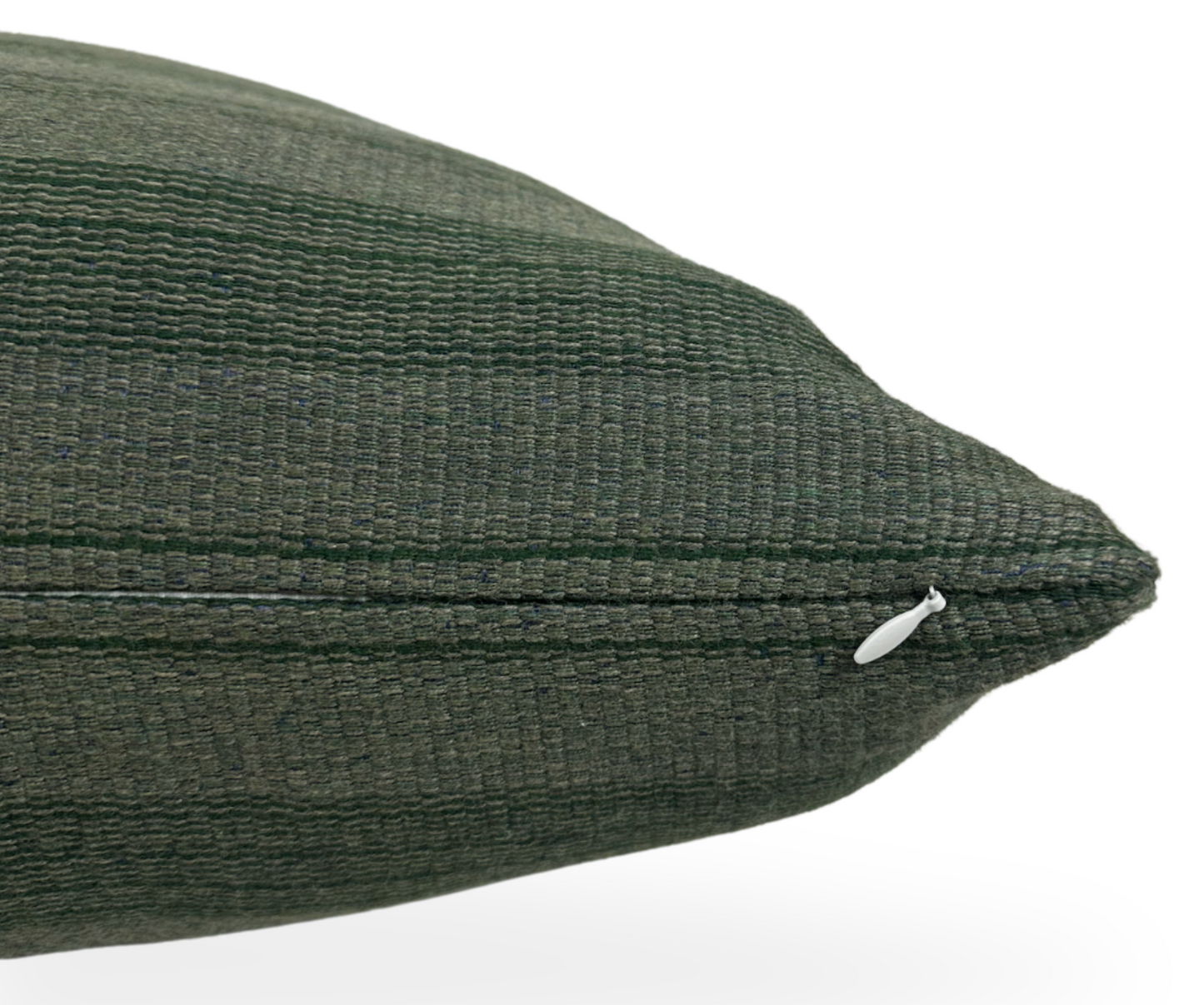 Striped Woven Pillow in Forest Green