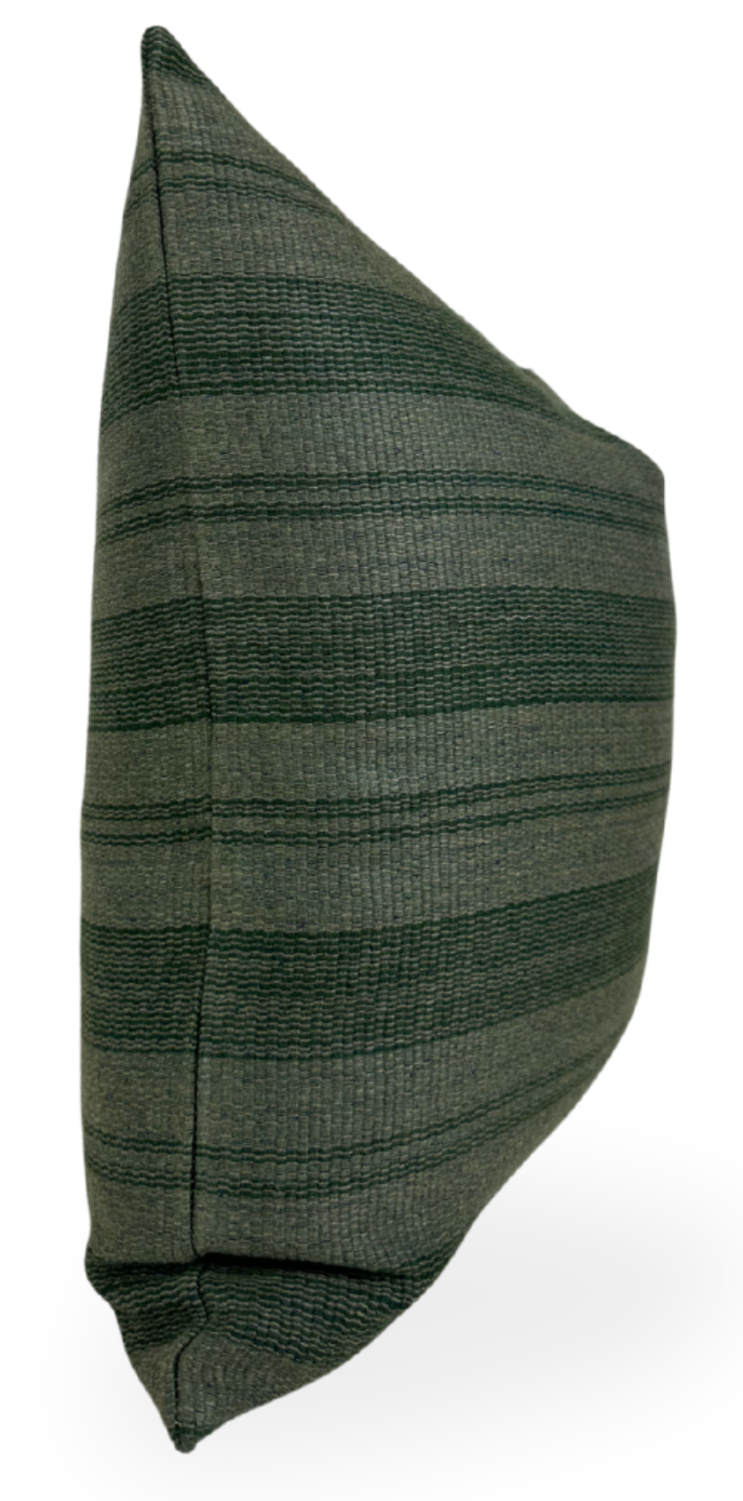 Striped Woven Pillow in Forest Green