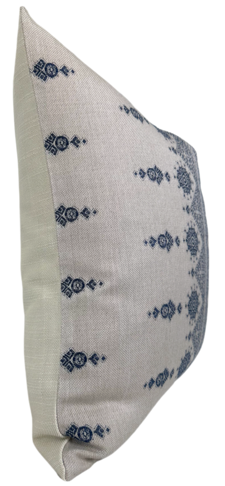 Carmania Pillow in Indigo on Natural, Indoor Outdoor Pillows