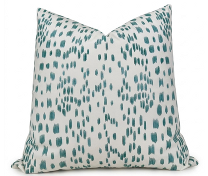 Les Touches Pillow in Aqua Blue