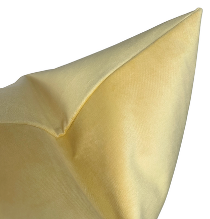 Velvet Pillow In Canary Yellow