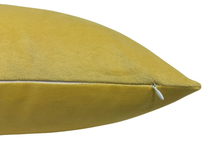 Velvet Pillow In Canary Yellow
