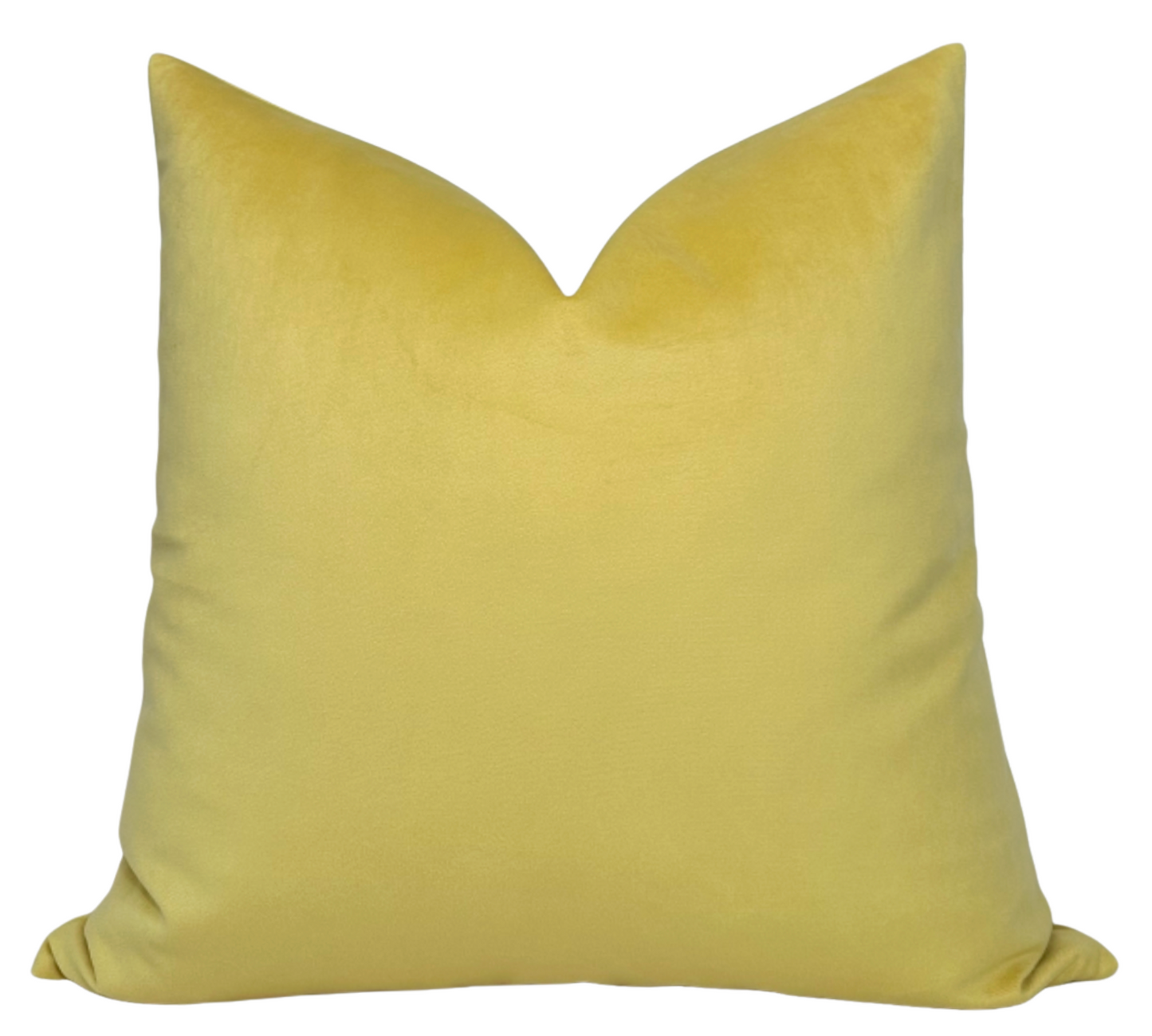 Velvet Pillow In Canary Yellow