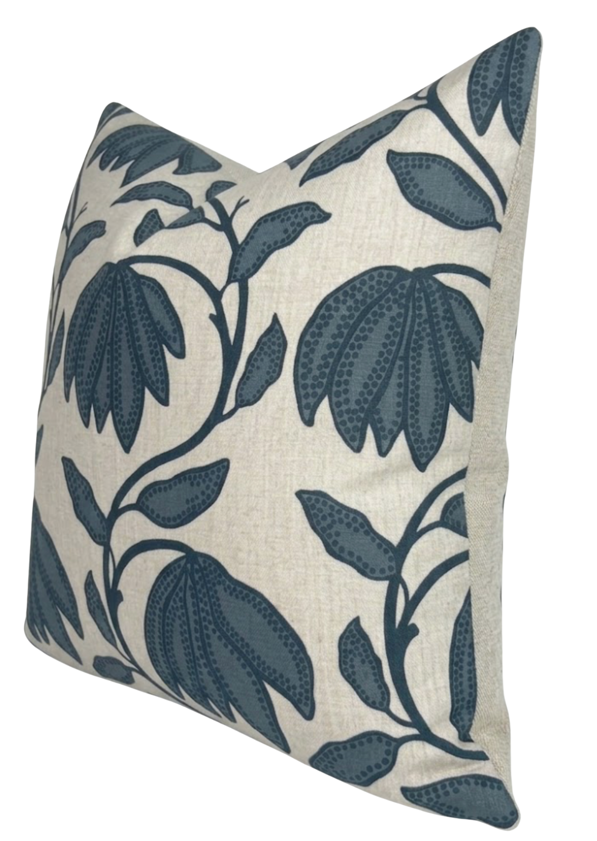Desert Floral Pillow in Mineral Blue