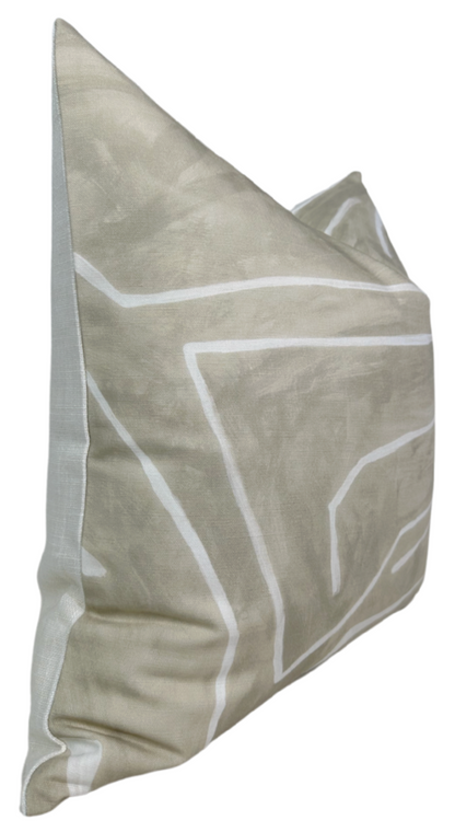 Graffito Pillow in Beige Ivory
