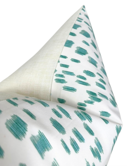 Les Touches Pillow in Aqua Blue