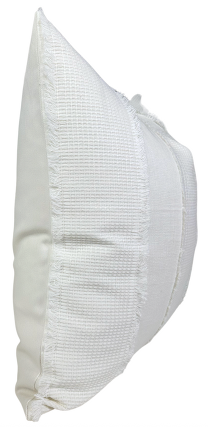 Tulum Casement Embroidered Pillow in Ivory