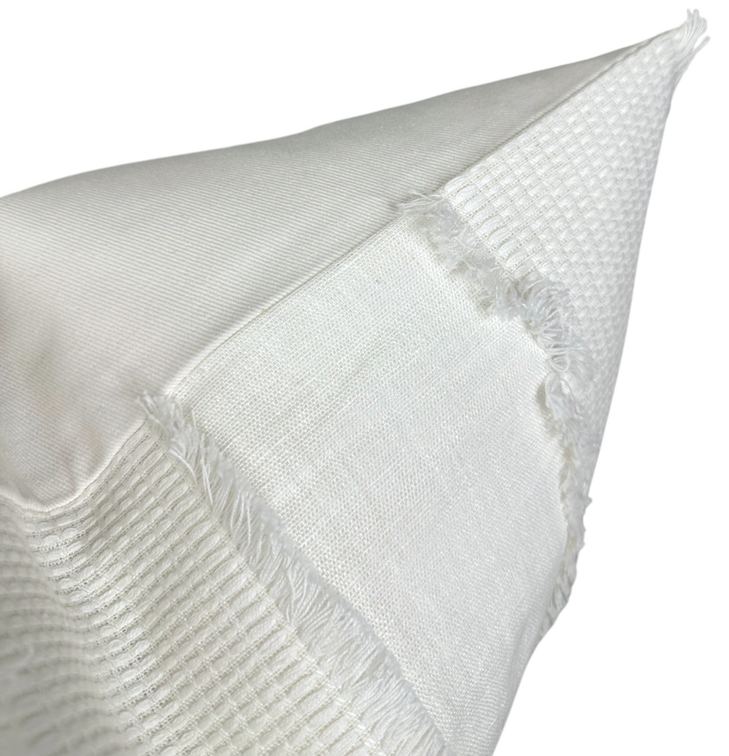Tulum Casement Embroidered Pillow in Ivory