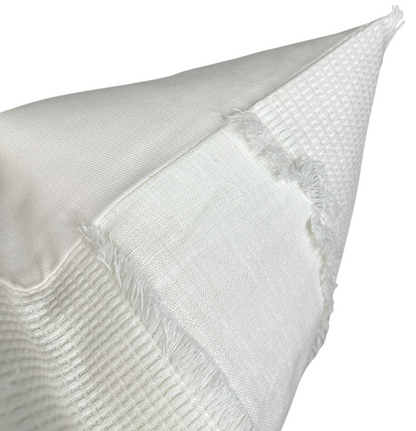 Tulum Casement Embroidered Pillow in Ivory