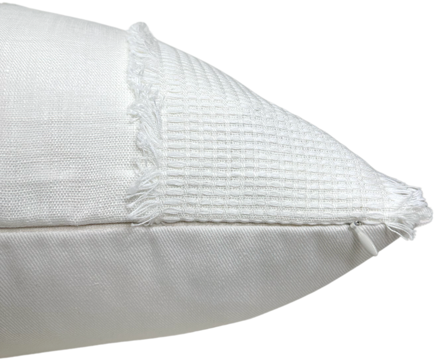 Tulum Casement Embroidered Pillow in Ivory