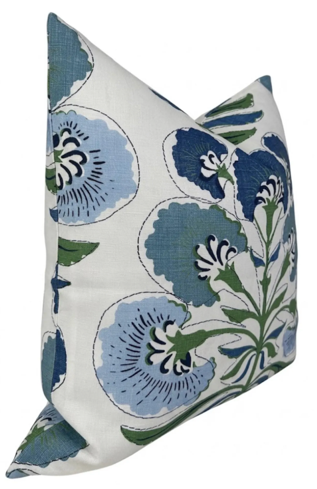 Tybee Tree Pillow in Blue + Green