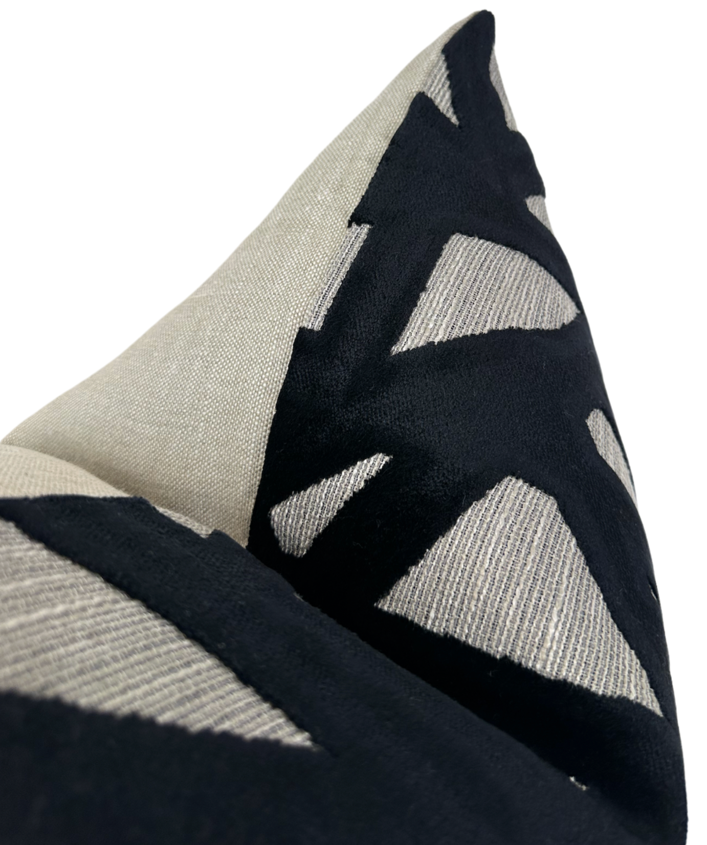 Abstract Velvet Pillow in Black