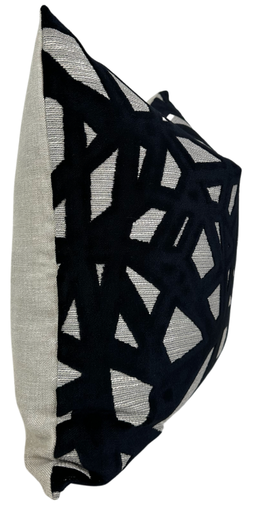 Abstract Velvet Pillow in Black