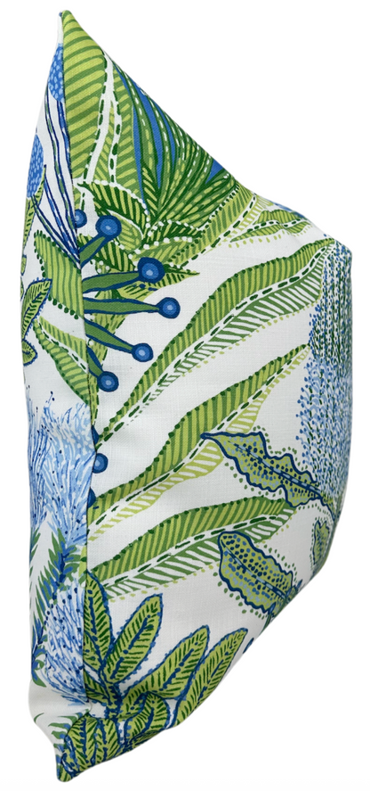 Protea Performance Pillow in Blue + Green