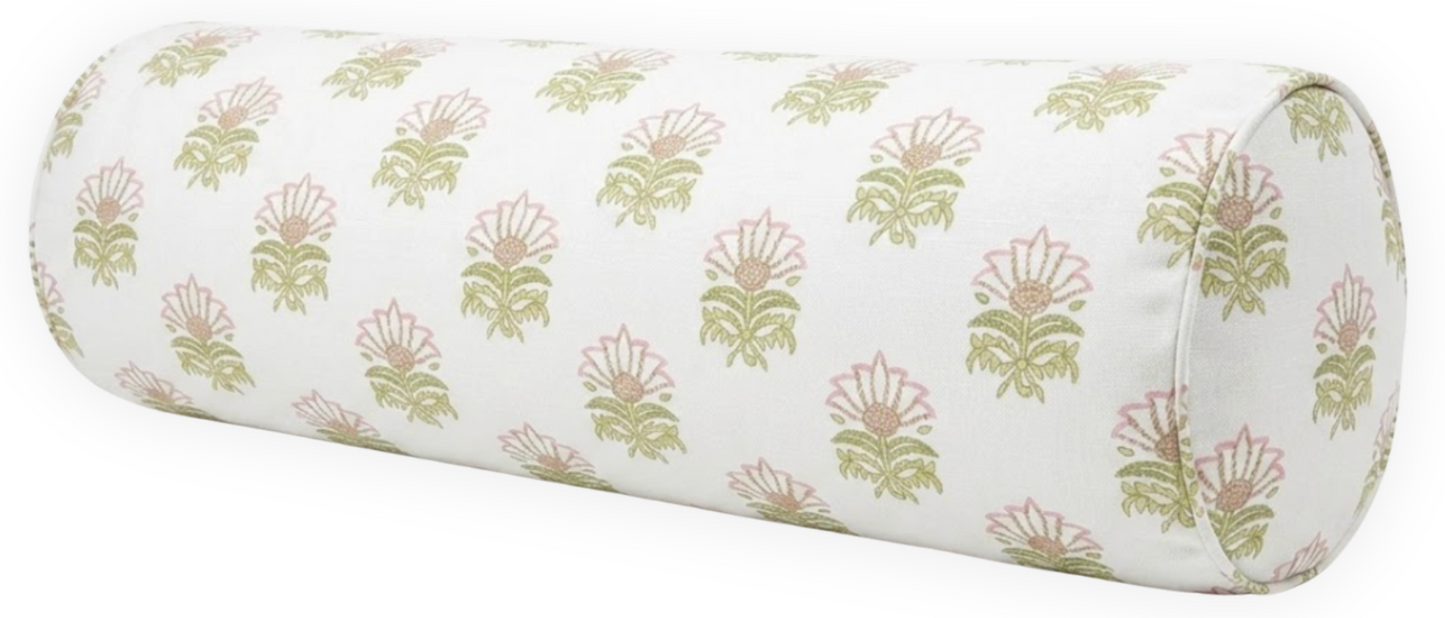 Milford Pillow in Pink and Green