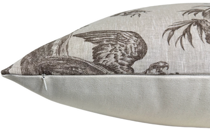 Western Toile Pillow in Sepia Brown